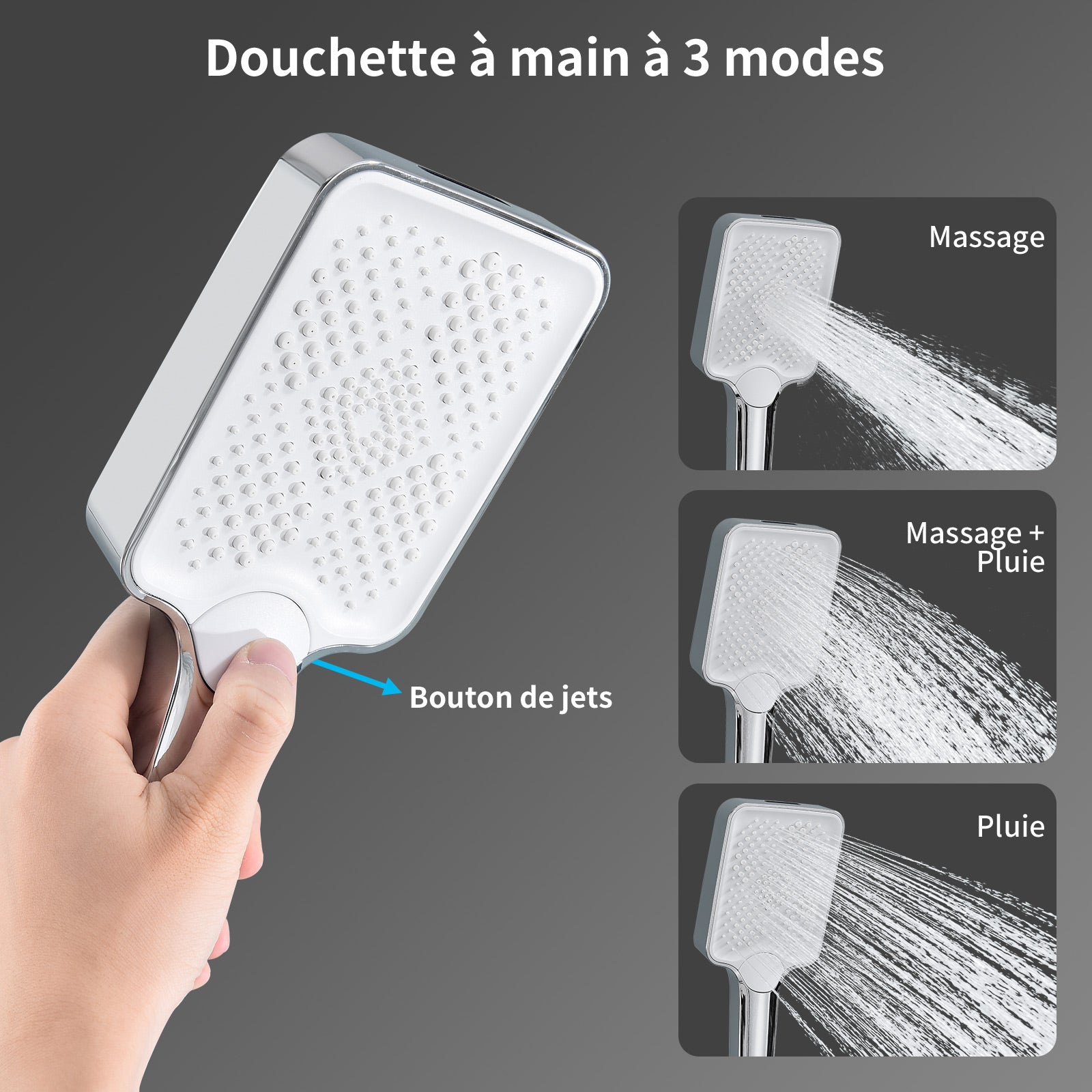 Homelody Colonne de Douche Thermostatique 40℃ avec Plateau de Rangement Ensemble de Douche en Laiton Chromé Kit de Douche 4 Fonctions Design Moderne