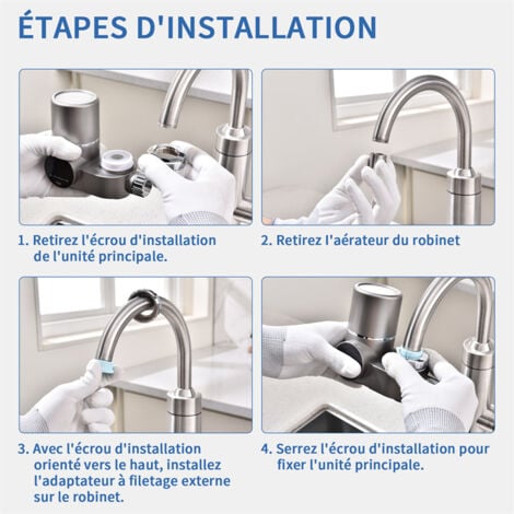 Homelody Douchette Evier Filtre à Eau du Robinet Tête de Douche de Robinet Cuisine Douchette 2 Voies pour Mitigeur Cuisine Standard