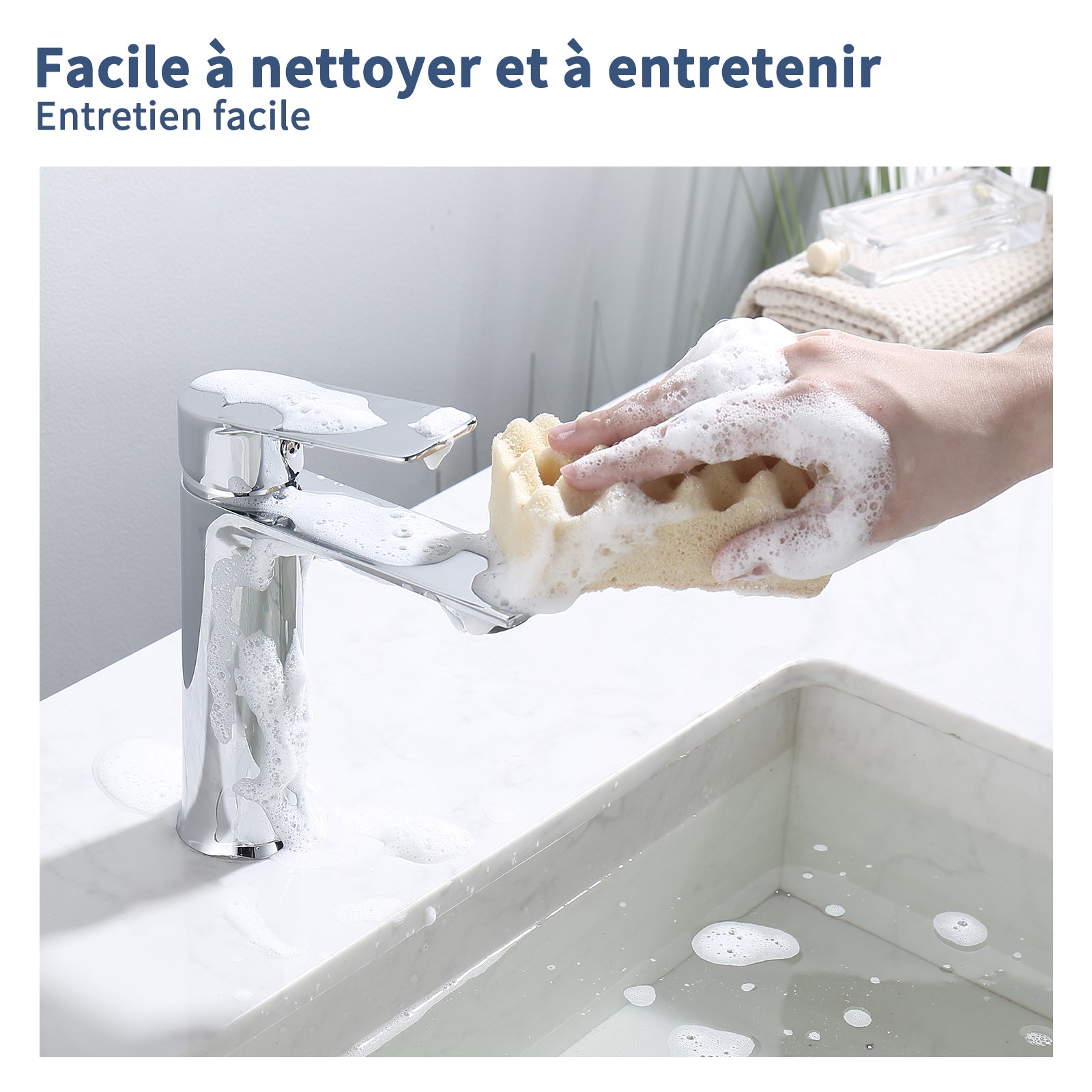 HOMELODY Mitigeur Lavabo Robinet Salle de Bain Mitigeur Vasque Robinet Lave Main Robinetterie Acier inoxydable