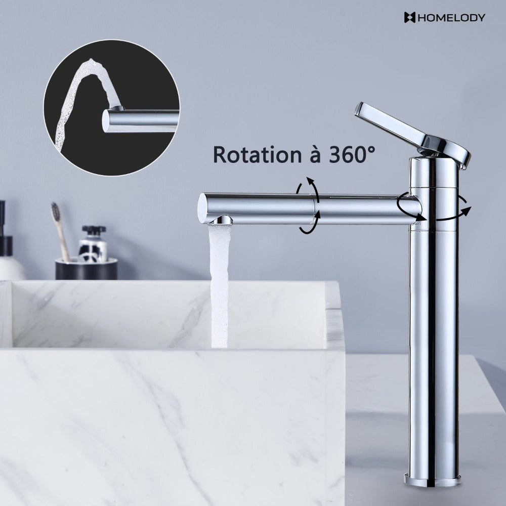 Homelody robinet haut salle de bain pour vasque a poser pivotant 360° –  Homelody-fr