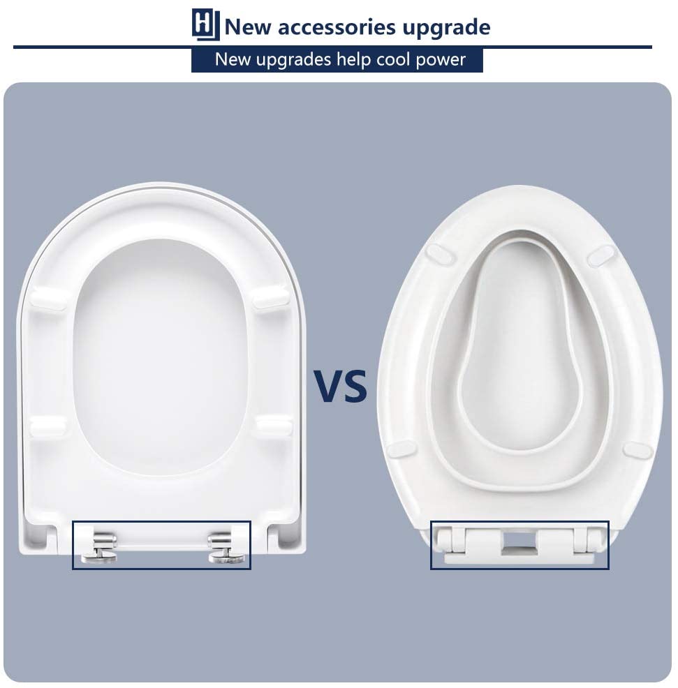 Abattant WC Frein de Chute Lunettes Toilettes en UF Couvercle de Toilette  Blanc pour Salle de Bain Siège de Toilettes